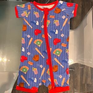 Little Sleepies Shorty in baseball print